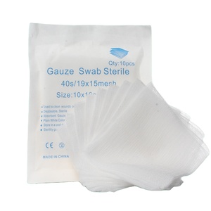 Factory Supply Absorbent Sterile Gauze Swabs with X-ray Detectable 5 cm X 5 cm 12 Ply